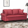Dvivietė sofa su pagalvėlėmis, vyno, 140cm, dirbtinė oda