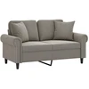 Dvivietė sofa su pagalvėmis, šviesiai pilka, 120cm, aksomas
