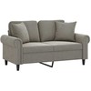 Dvivietė sofa su pagalvėmis, šviesiai pilka, 120cm, aksomas