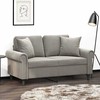 Dvivietė sofa su pagalvėmis, šviesiai pilka, 120cm, aksomas