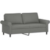 Dvivietė sofa su pagalvėmis, tamsiai pilka, 140cm, audinys