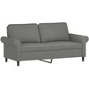 Dvivietė sofa su pagalvėmis, tamsiai pilka, 140cm, audinys