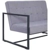 Dvivietė sofa su porankiais, šviesiai pilka, plienas ir audinys