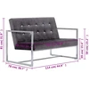 Dvivietė sofa su porankiais, tamsiai pilka, chromas ir aksomas