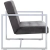 Dvivietė sofa su porankiais, tamsiai pilka, chromas ir aksomas