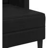 Dvivietė sofa su šezlongu, L formos, juoda, 125 cm, dirbtinė oda
