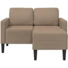 Dvivietė sofa su šezlongu, L formos, kapučino spalvos, 125 cm, dirbtinė oda