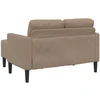 Dvivietė sofa su šezlongu, L formos, kapučino spalvos, 125 cm, dirbtinė oda