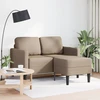 Dvivietė sofa su šezlongu, L formos, kapučino spalvos, 125 cm, dirbtinė oda
