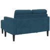 Dvivietė sofa su šezlongu, L formos, mėlyna, 125 cm, aksomas