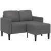 Dvivietė sofa su šezlongu, L formos, pilka, 125 cm, dirbtinė oda