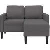 Dvivietė sofa su šezlongu, L formos, pilka, 125 cm, dirbtinė oda