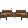 Dvivietė sofa su šezlongu, L formos, ruda, 125 cm, dirbtinė oda