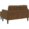 Dvivietė sofa su šezlongu, L formos, ruda, 125 cm, dirbtinė oda
