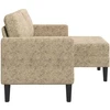 Dvivietė sofa su šezlongu, L formos, šviesiai pilka, 125 cm, dirbtinė oda