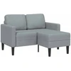 Dvivietė sofa su šezlongu, L formos, šviesiai pilka, 125 cm, audinys