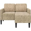 Dvivietė sofa su šezlongu, L formos, šviesiai pilka, 125 cm, dirbtinė oda