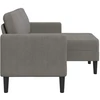 Dvivietė sofa su šezlongu, L formos, šviesiai pilka, 125 cm, linas