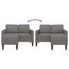 Dvivietė sofa su šezlongu, L formos, šviesiai pilka, 125 cm, linas