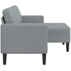 Dvivietė sofa su šezlongu, L formos, šviesiai pilka, 125 cm, audinys