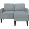 Dvivietė sofa su šezlongu, L formos, šviesiai pilka, 125 cm, audinys