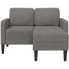 Dvivietė sofa su šezlongu, L formos, šviesiai pilka, 125 cm, linas