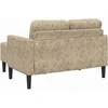 Dvivietė sofa su šezlongu, L formos, šviesiai pilka, 125 cm, dirbtinė oda