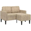 Dvivietė sofa su šezlongu, L formos, šviesiai pilka, 125 cm, dirbtinė oda