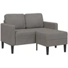 Dvivietė sofa su šezlongu, L formos, šviesiai pilka, 125 cm, linas
