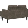 Dvivietė sofa su šezlongu, L formos, tamsiai pilka, 125 cm, dirbtinė oda