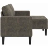 Dvivietė sofa su šezlongu, L formos, tamsiai pilka, 125 cm, dirbtinė oda