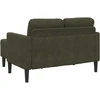 Dvivietė sofa su šezlongu, L formos, tamsiai žalia, 125 cm, dirbtinė oda