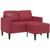 Dvivietė sofa su šezlongu, L formos, vyno raudonos spalvos, 125 cm, dirbtinė oda