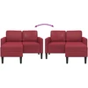 Dvivietė sofa su šezlongu, L formos, vyno raudonos spalvos, 125 cm, dirbtinė oda