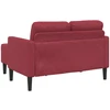 Dvivietė sofa su šezlongu, L formos, vyno raudonos spalvos, 125 cm, dirbtinė oda