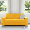 Dvivietė sofa, šviesiai geltona, 180x77x82 cm, velvetas, audinys