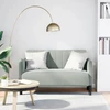 Dvivietė sofa, šviesiai pilka, 109 cm, aksomas