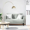 Dvivietė sofa, šviesiai pilka, 111 cm, aksomas
