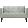Dvivietė sofa, šviesiai pilka, 111 cm, aksomas