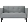 Dvivietė sofa, šviesiai pilka, 111 cm, audinys