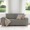 Dvivietė sofa, šviesiai pilka, 180x77x82 cm, velvetas, audinys