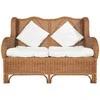 Dvivietė sofa, šviesiai ruda, natūralus ratanas ir linas