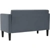 Dvivietė sofa, tamsiai pilka, 111 cm, aksomas