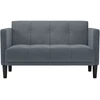 Dvivietė sofa, tamsiai pilka, 111 cm, aksomas