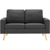 Dvivietė sofa, tamsiai pilkos spalvos, audinys