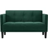 Dvivietė sofa, tamsiai žalia, 111 cm, aksomas
