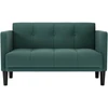 Dvivietė sofa, tamsiai žalia, 111 cm, audinys