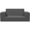 Dvivietė vaikiška sofa, antracito spalvos, minkštas pliušas