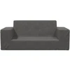 Dvivietė vaikiška sofa, antracito spalvos, minkštas pliušas