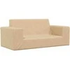 Dvivietė vaikiška sofa, kreminės spalvos, minkštas pliušas